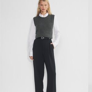Wilfred Black Wide-Leg Trousers High-Waisted